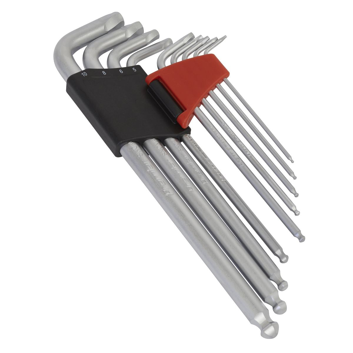 Sealey Ball-End Hex Key Set 9pc Extra-Long Lock-On™ - Metric AK7180