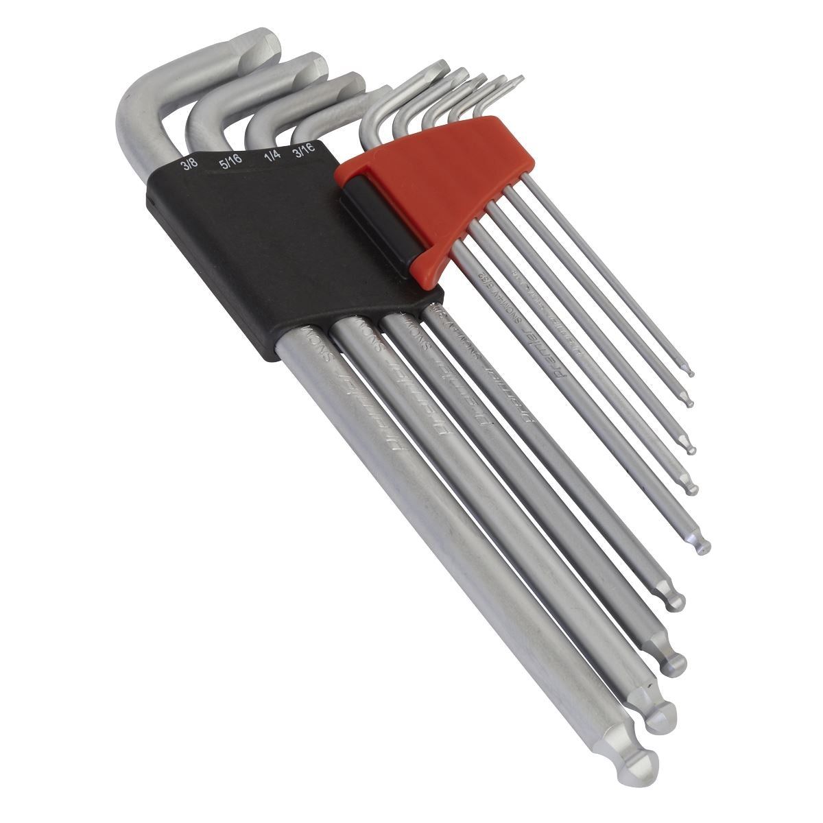 Sealey Ball-End Hex Key Set 9pc Extra-Long Lock-On™ Imperial AK7181