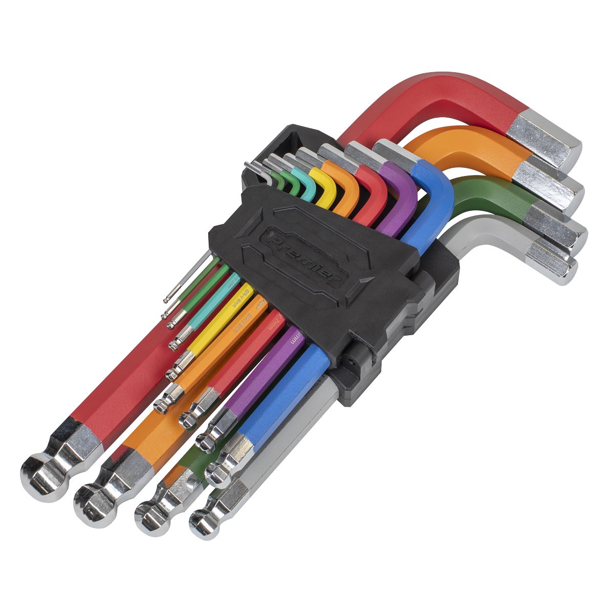 Sealey Premier Hex Key Set 13pc Jumbo Colour Coded Anti Slip Ball End AK7192