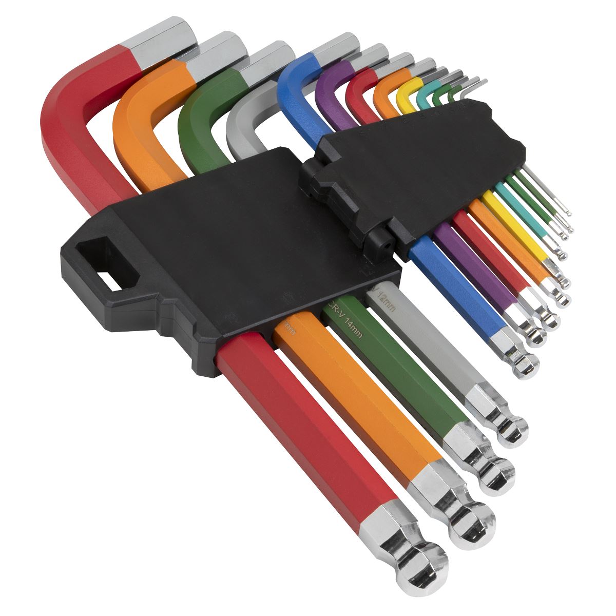 Sealey Premier Hex Key Set 13pc Jumbo Colour Coded Anti Slip Ball End AK7192