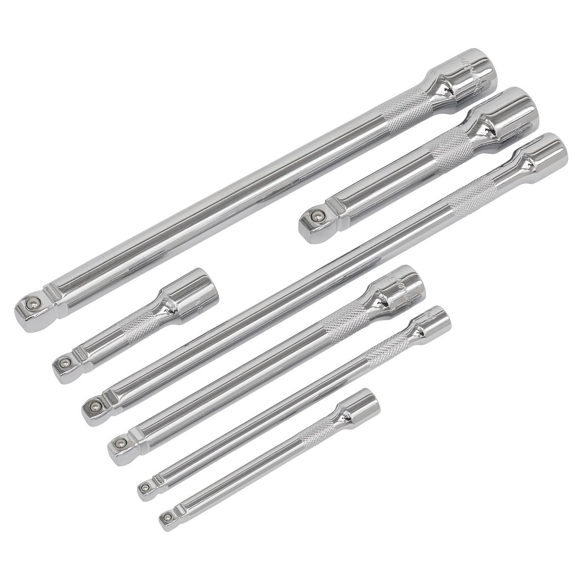 Sealey Wobble Rigid Extension Bar Set 7pc 1/4", 3/8" & 1/2"Sq Drive AK770