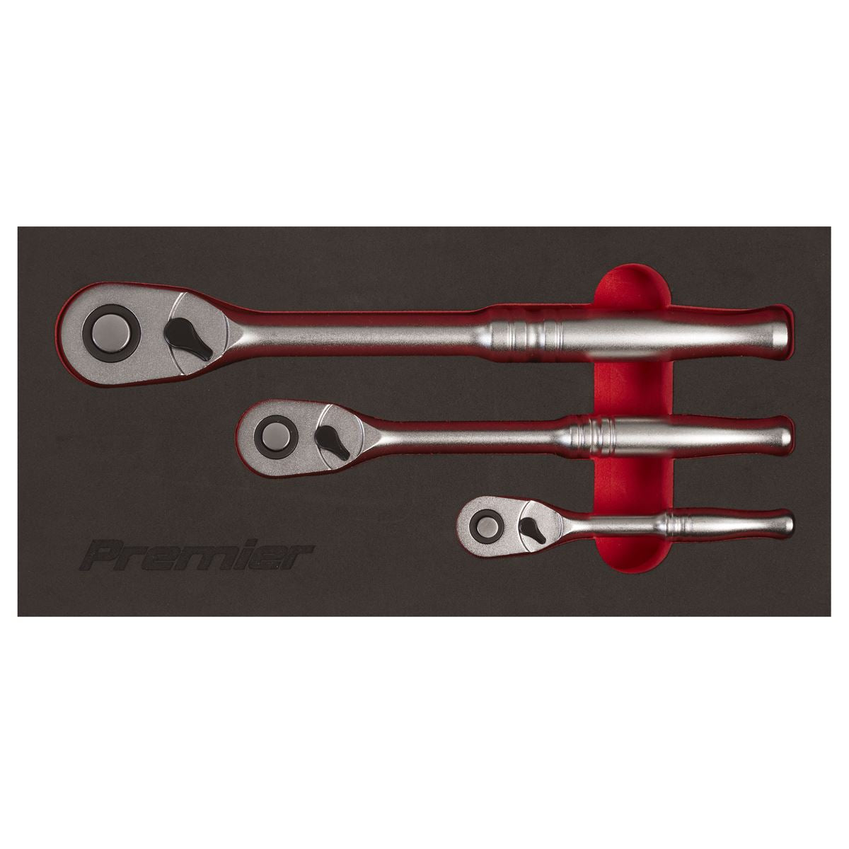 Sealey Ratchet Wrench Set 3pc Pear-Head Flip Reverse Contoured Handle AK7933