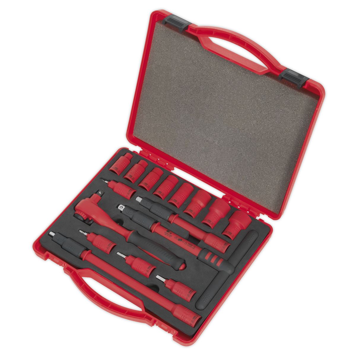 Sealey Metric Insulated Socket Set 16pc 3/8"D WallDrive VDE Approved AK7940