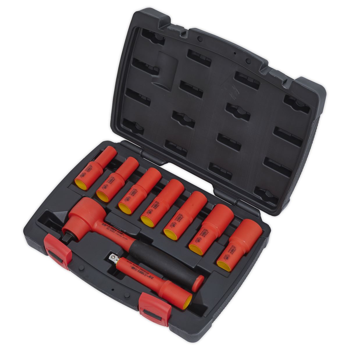 Sealey Metric Insulated Socket Set 9pc 3/8"Sq Drive 6pt VDE Approved AK7942
