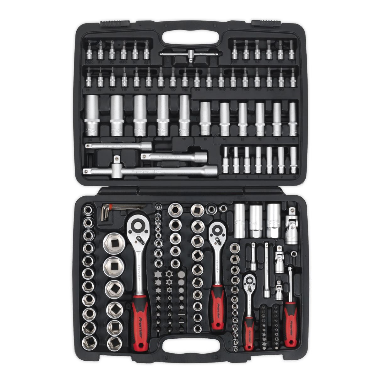 Sealey Metric Socket And Bit Set 172pc 1/4" 3/8" 1/2"D 6pt Single Hex AK7955EU
