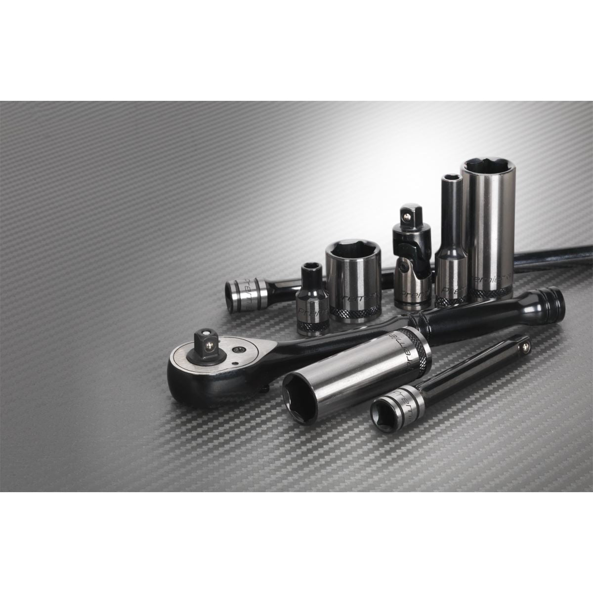 Sealey Socket Set 32pc 1/4"Sq Drive 6pt WallDrive® Metric Black Series AK7970