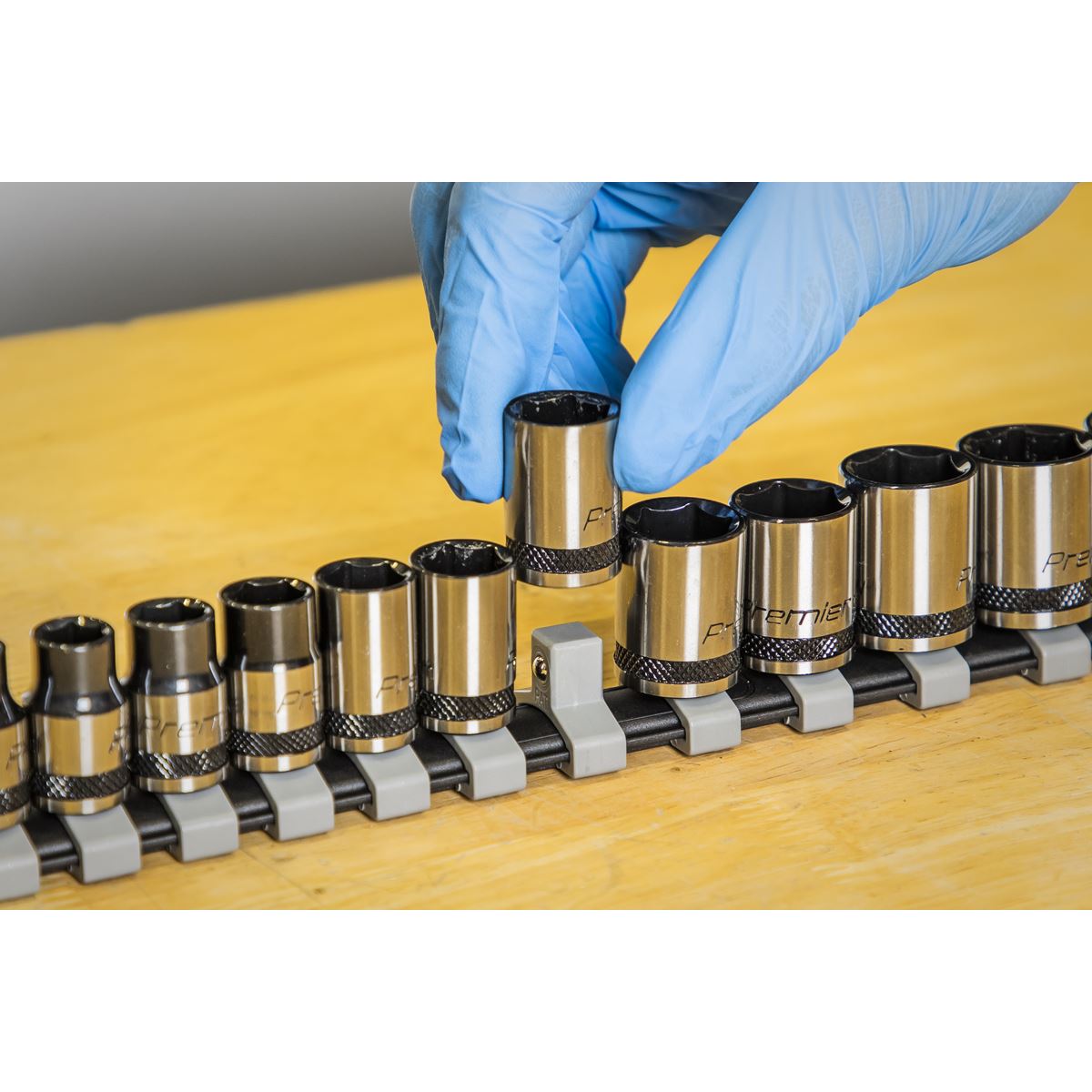 Metric Socket Set 12pc 3/8"Sq Drive Black Series Single Hex Sealey AK7992