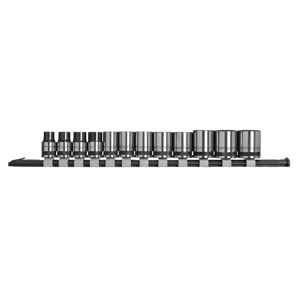 Metric Socket Set 12pc 3/8"Sq Drive Black Series Single Hex Sealey AK7992