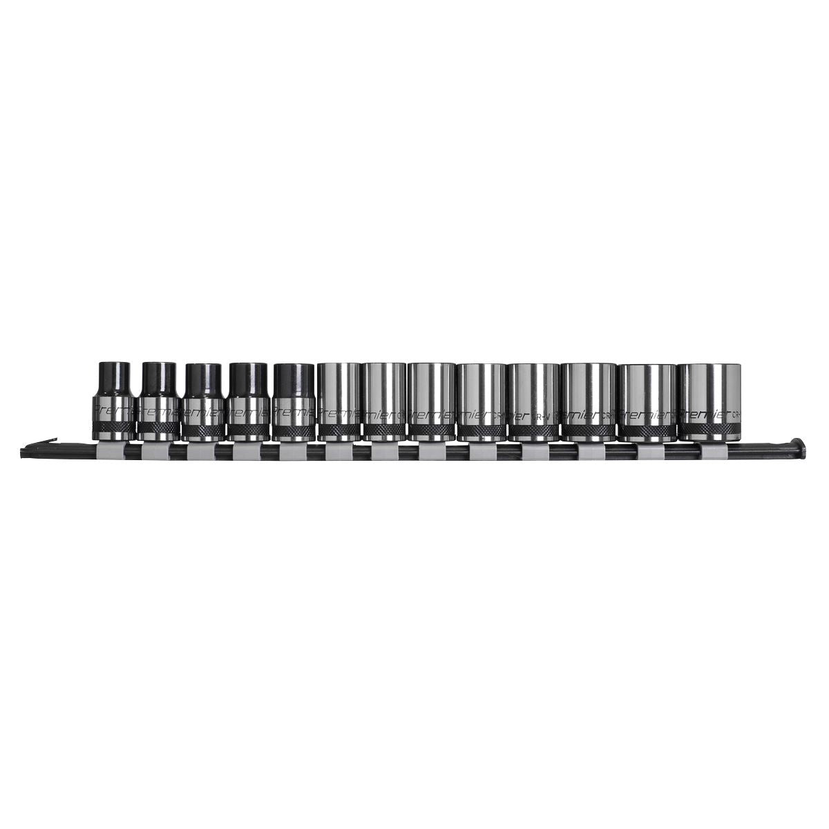Metric Socket Set 13pc 1/2"Sq Drive Black Series Single Hex Sealey AK7994