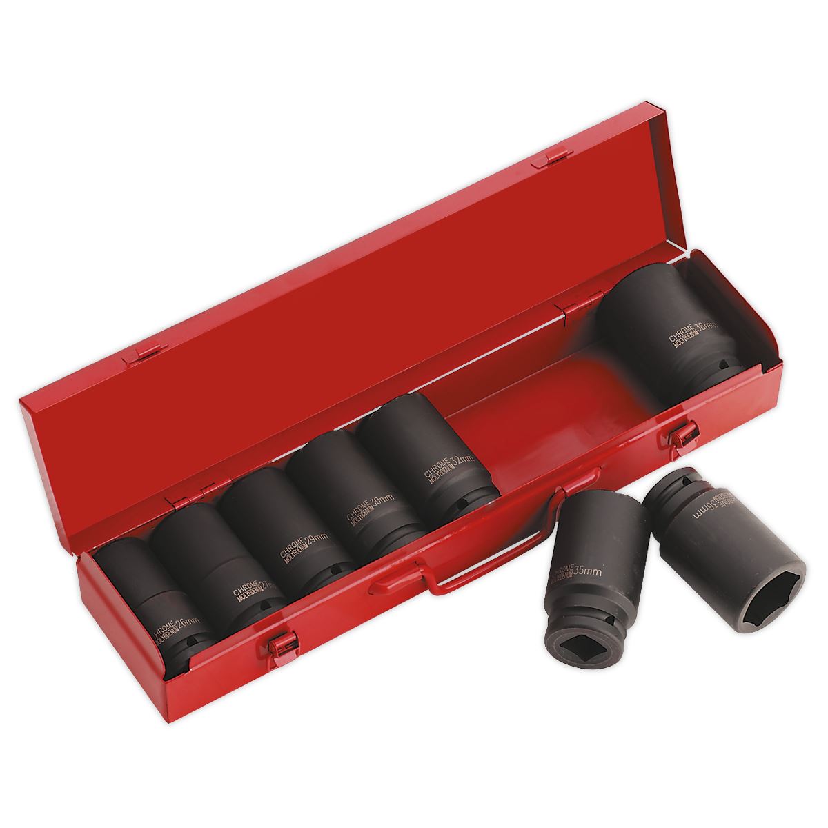 Metric Deep Impact Socket Set 8pc 3/4"D Single Hex Boxed Sealey AK80/9M