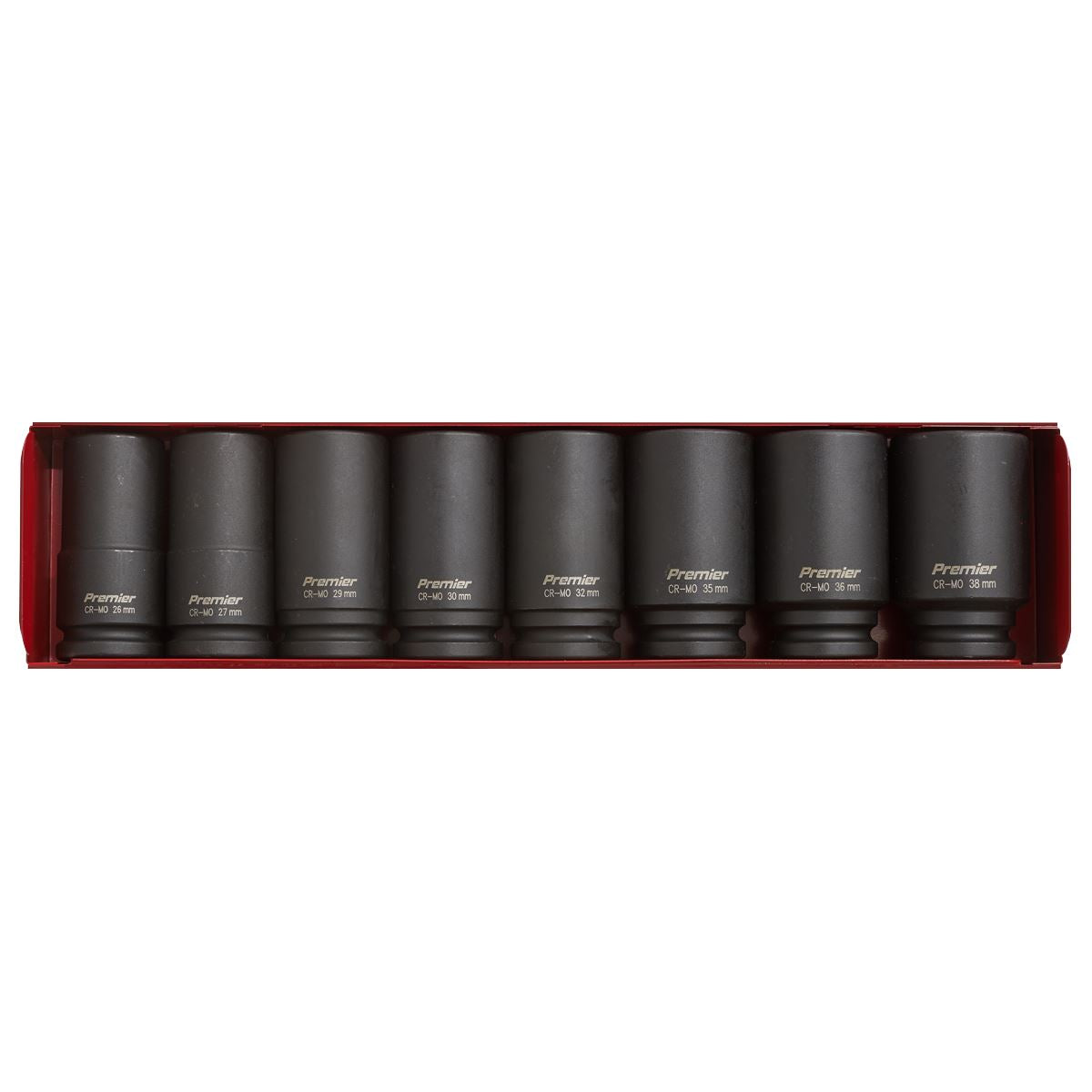 Metric Deep Impact Socket Set 8pc 3/4"D Single Hex Boxed Sealey AK80/9M