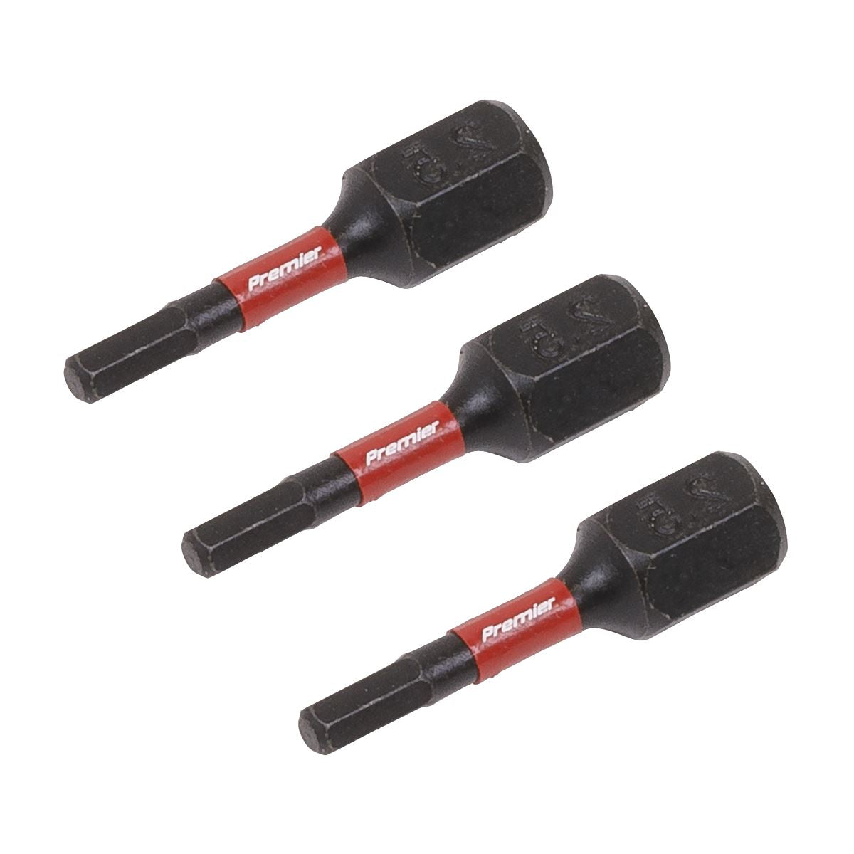 Sealey Hex 2.5mm Impact Power Tool Bits 25mm - 3pc AK8210