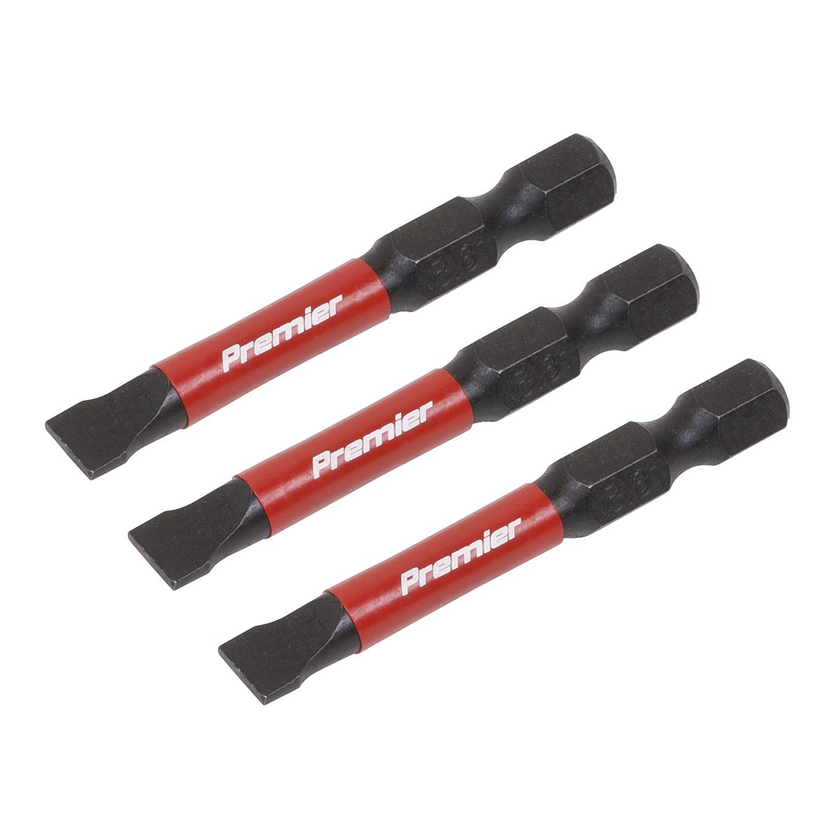 Sealey Slotted 6.5mm Impact Power Tool Bits 50mm - 3pc AK8228