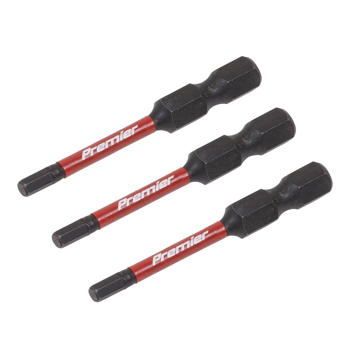 Sealey Hex 3mm Impact Power Tool Bits 50mm - 3pc AK8236