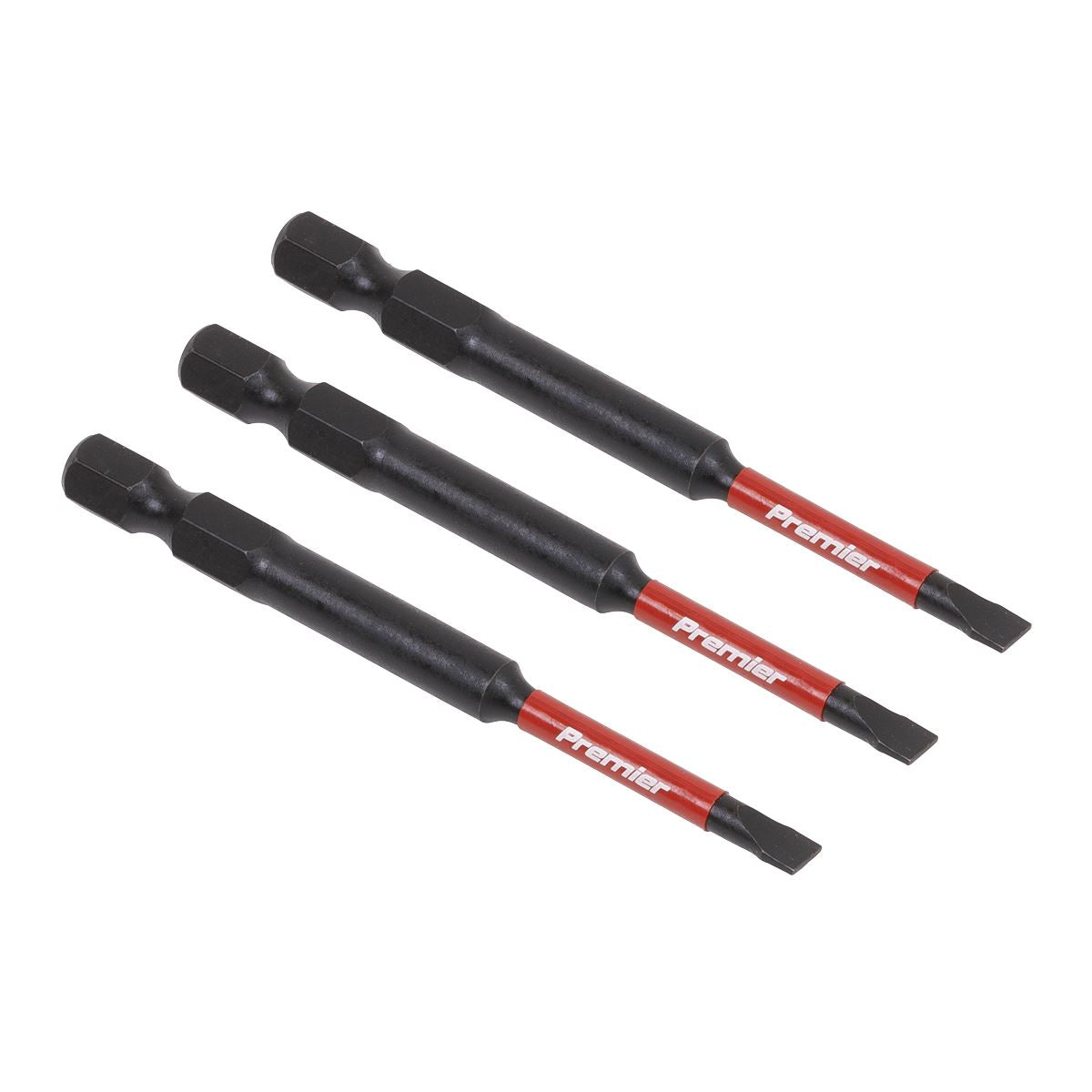 Sealey Slotted 4.5mm Impact Power Tool Bits 75mm - 3pc AK8251