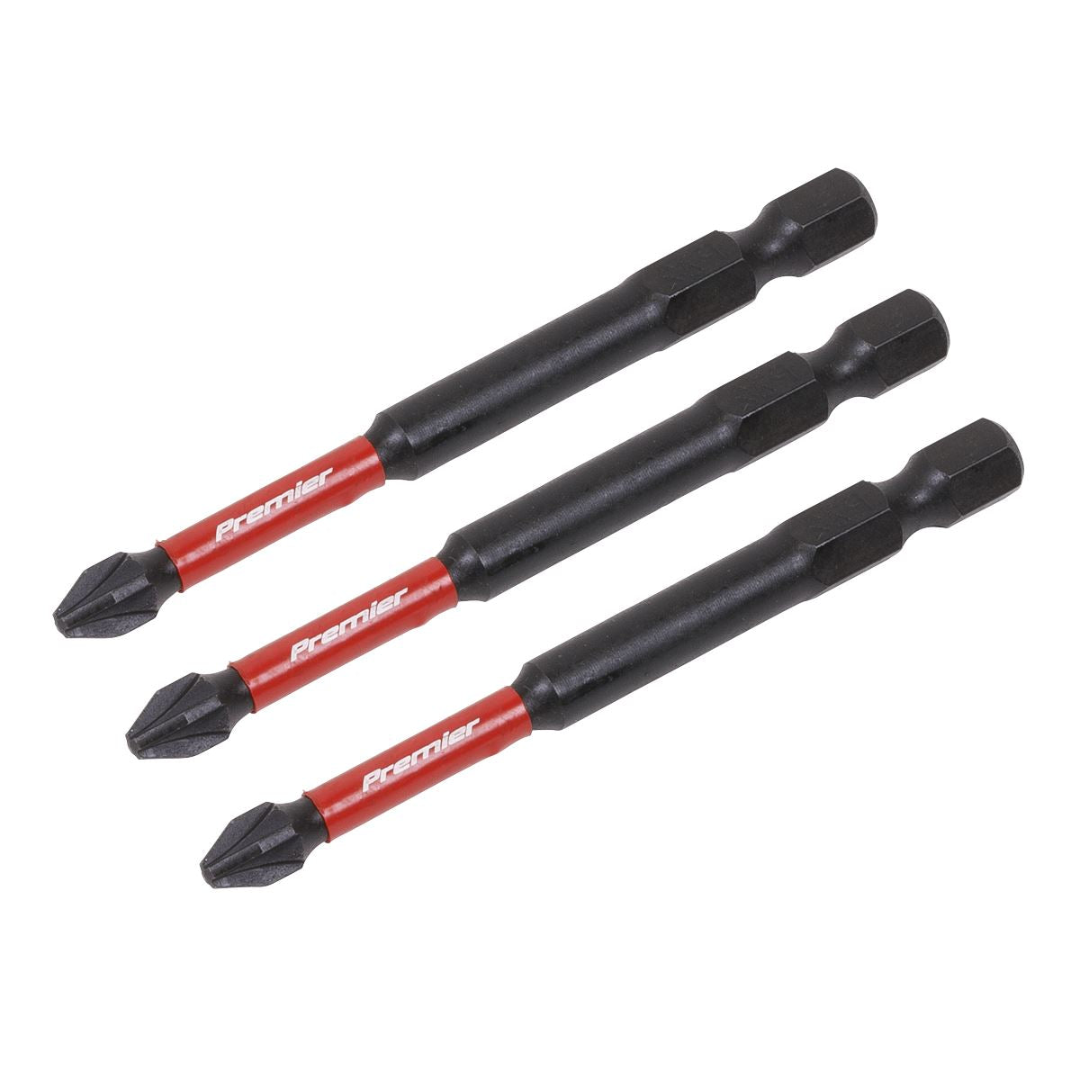 Sealey Pozi #2 Impact Power Tool Bits 75mm - 3pc AK8258