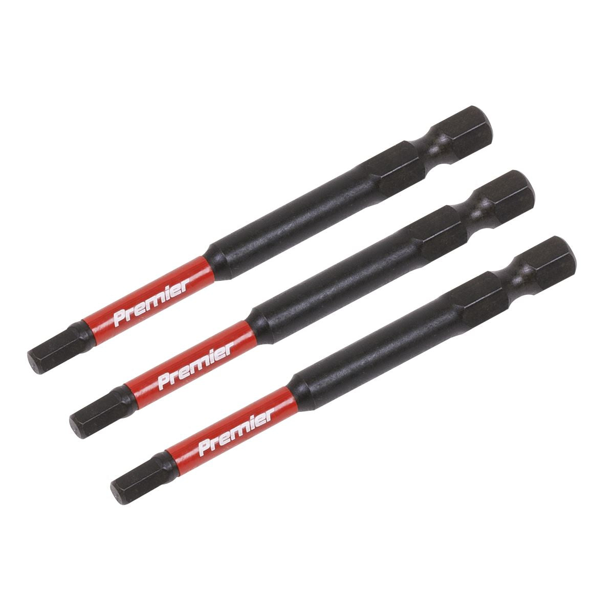 Sealey Hex 4mm Impact Power Tool Bits 75mm - 3pc AK8262