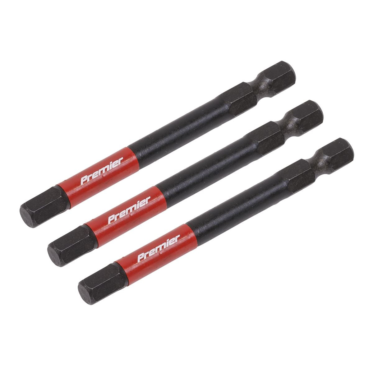 Sealey Hex 6mm Impact Power Tool Bits 75mm - 3pc AK8264