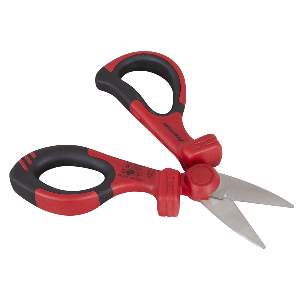 Sealey Insulated Scissors VDE Approved Stainless Steel Blade Soft Handle AK8526
