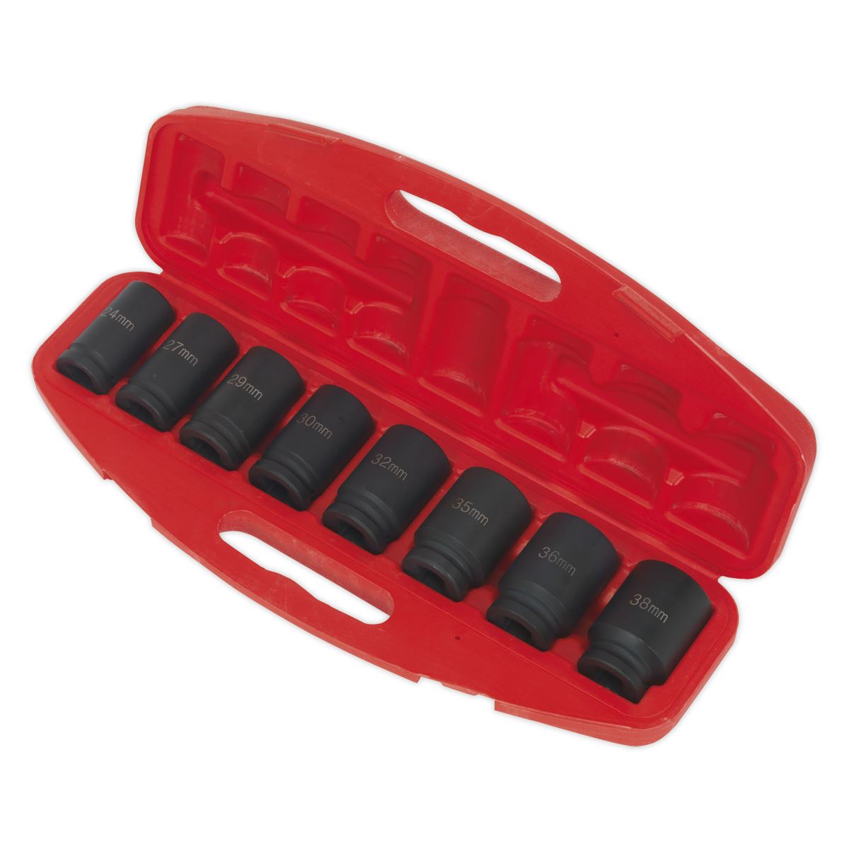 Metric Impact Socket Set 8pc Deep 3/4"Sq Drive In A storage Case Sealey AK885