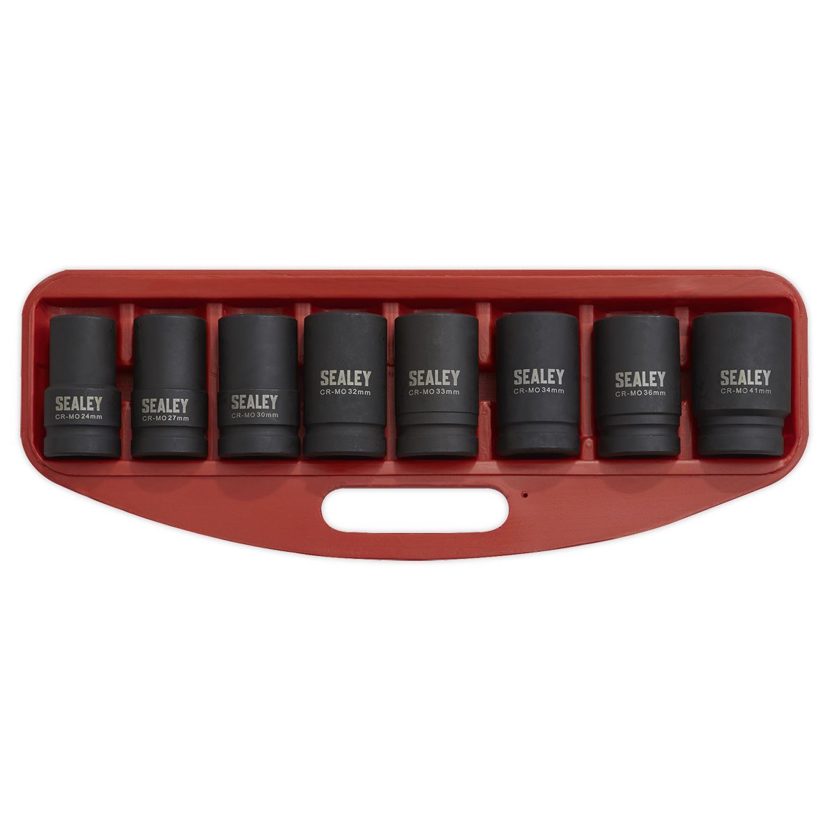 Metric Deep Impact Socket Set 8pc 1"Sq Drive Single Hex In A Case Sealey AK888M