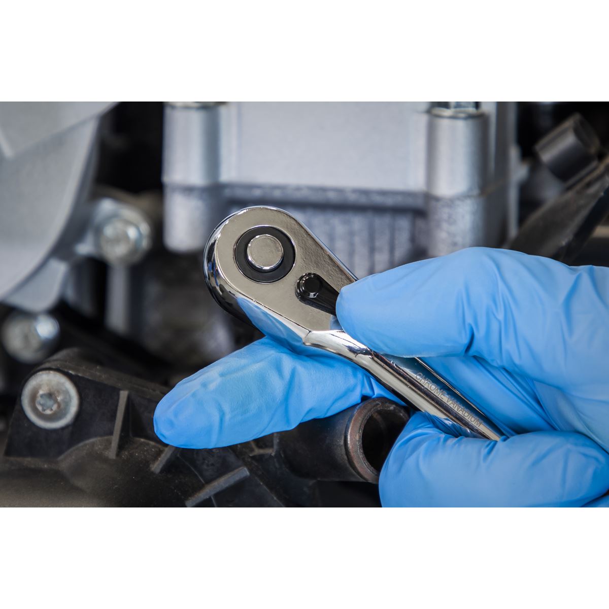 Sealey 1/4"Sq Drive Ratchet Wrench Flip Reverse 45 Tooth Comfort Grip AK8934