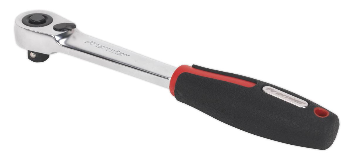 Sealey 3/8"D Ratchet Wrench Compact Head 72 Tooth Flip Reverse Satin Fin AK8981
