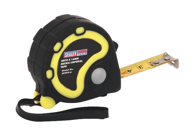 Sealey Rubber Tape Measure 3m(10ft) x 16mm - Metric/Imperial AK988