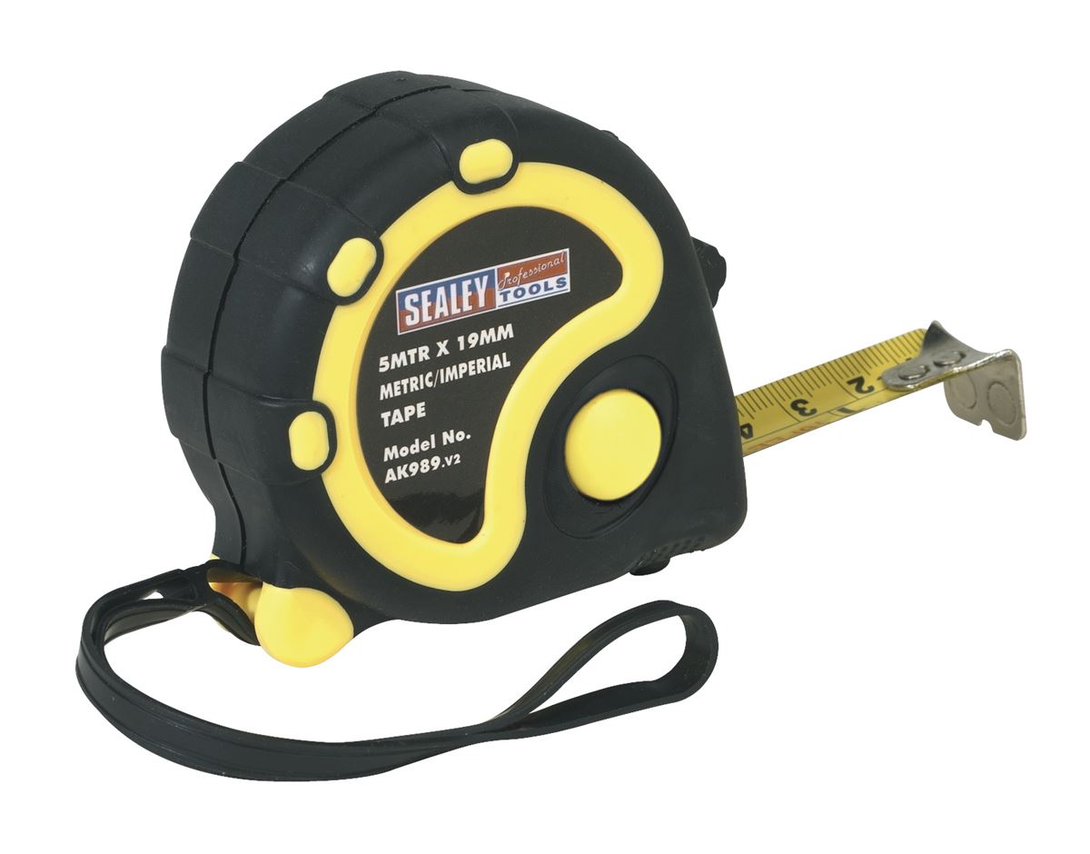 Sealey Rubber Tape Measure 5m(16ft) x 19mm - Metric/Imperial AK989