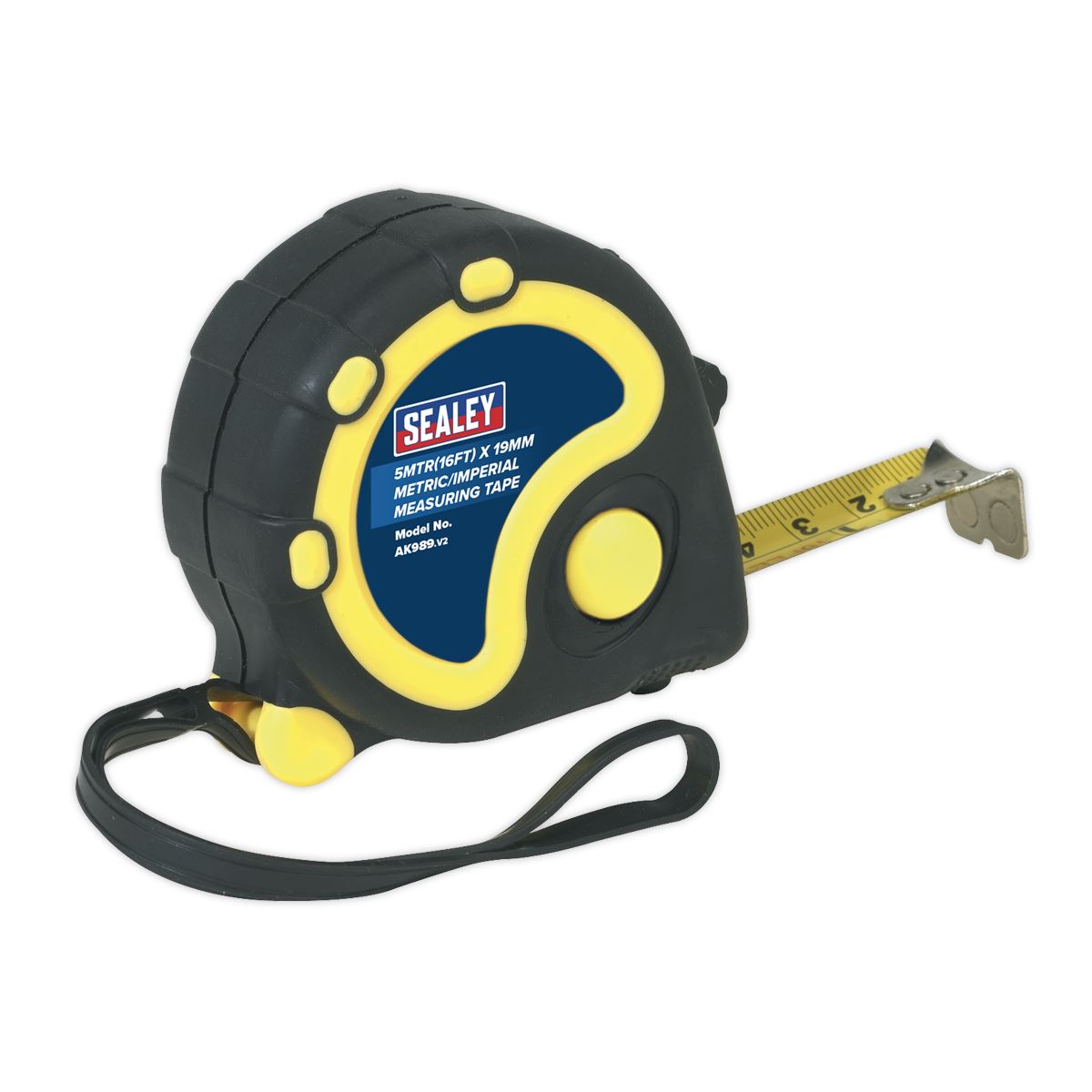 Sealey Rubber Tape Measure 5m(16ft) x 19mm - Metric/Imperial AK989