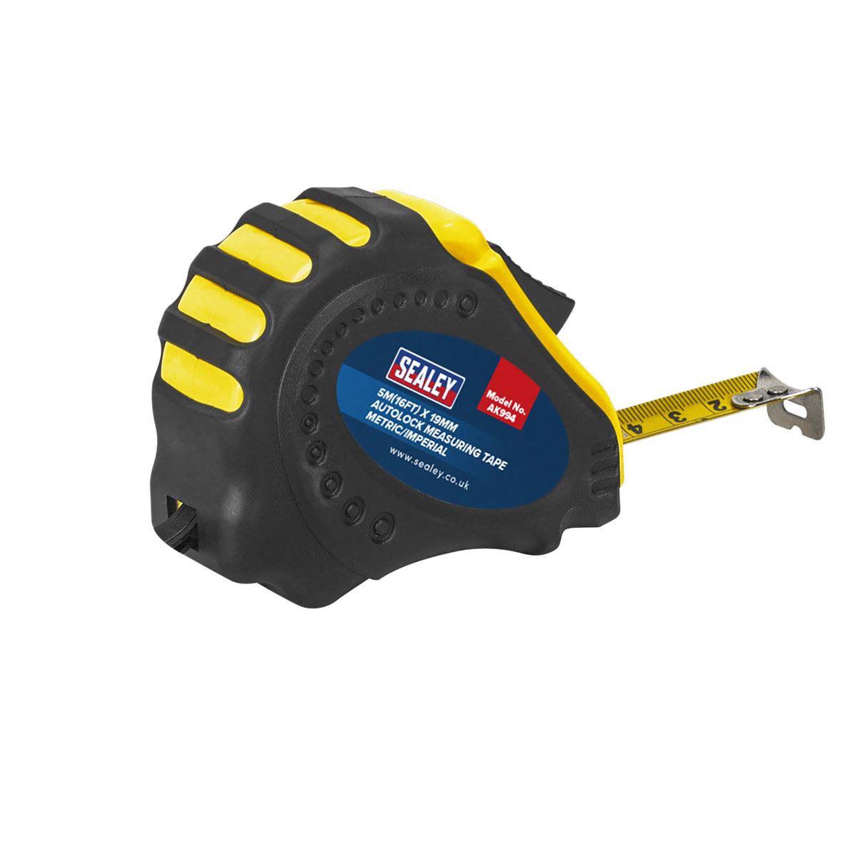 Sealey Auto Lock Tape Measure 5m(16ft) x 19mm - Metric/Imperial AK994