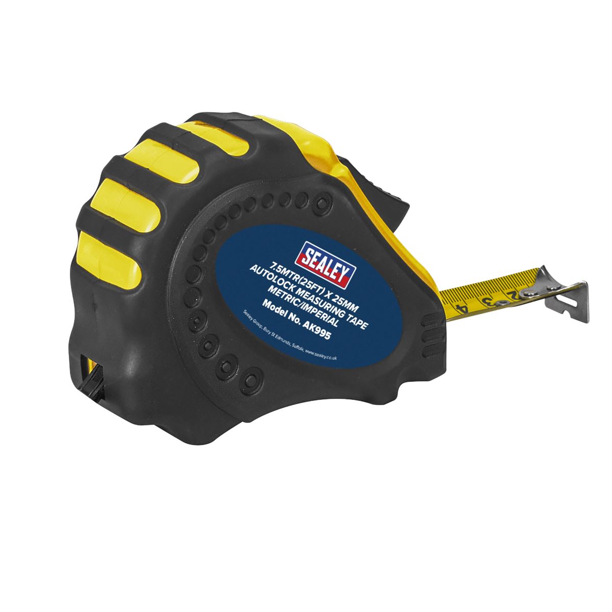 Sealey Auto Lock Tape Measure 7.5m(25ft) x 25mm - Metric/Imperial AK995