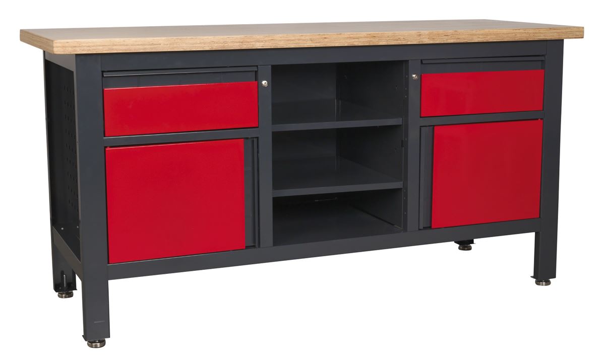 Sealey Workstation with 2 Drawers, 2 Cupboards & Open Storage AP1905A