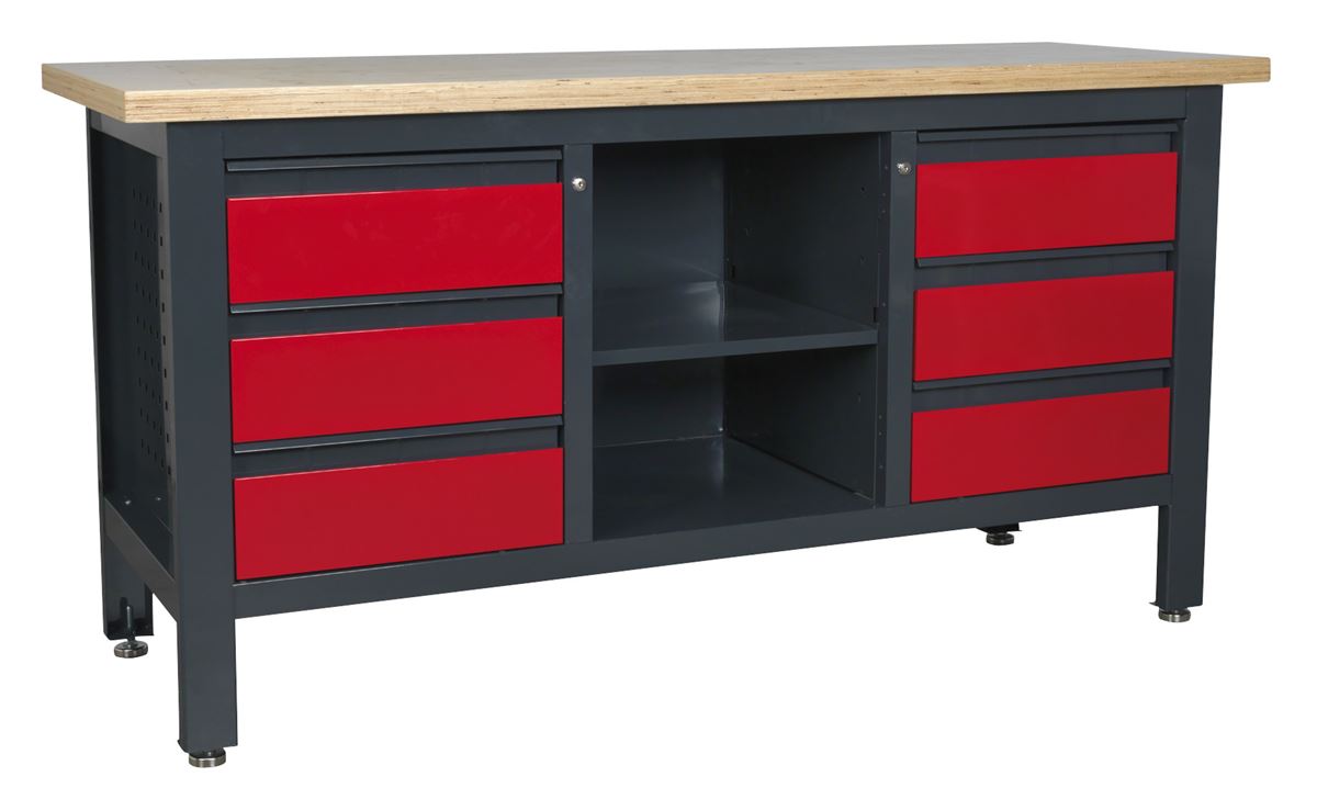 Sealey Workstation with 6 Drawers & Open Storage AP1905D