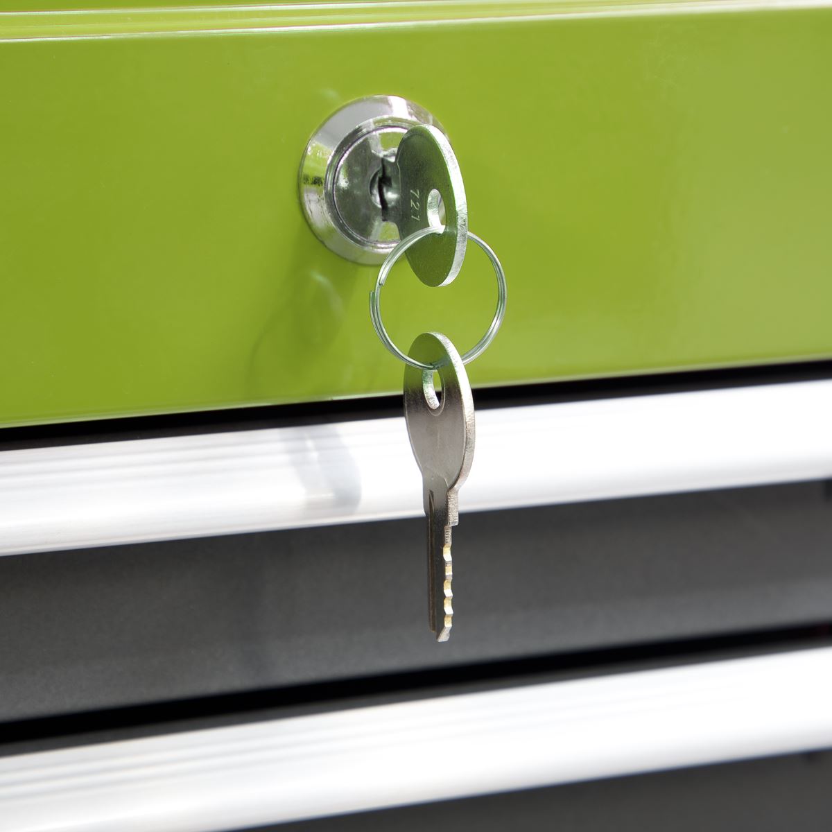 Sealey Topchest, Mid-Box & Rollcab 9 Drawer Stack - Hi-Vis Green AP2200BBHVSTACK