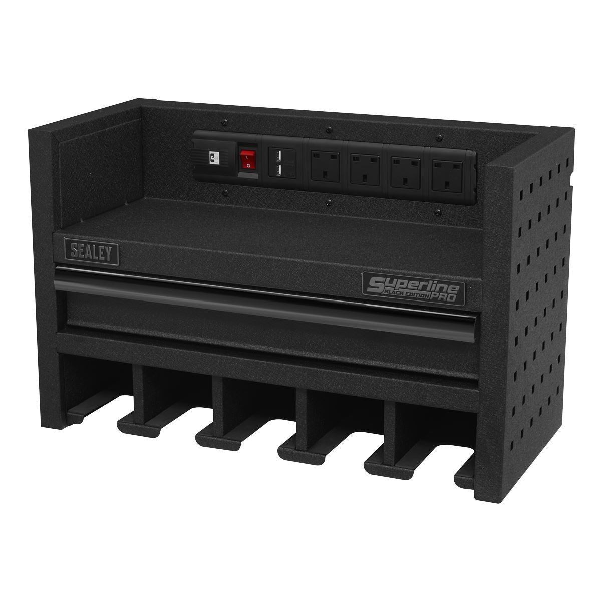 Sealey Power Tool Storage Rack with Drawer & Power Strip AP22SRBE