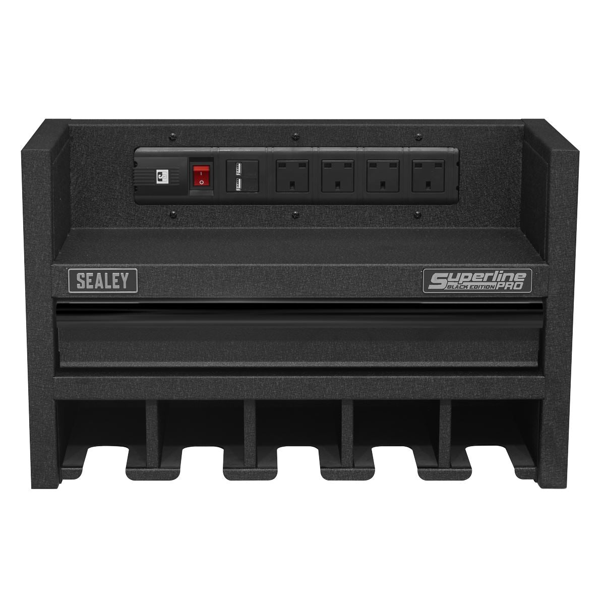 Sealey Power Tool Storage Rack with Drawer & Power Strip AP22SRBE