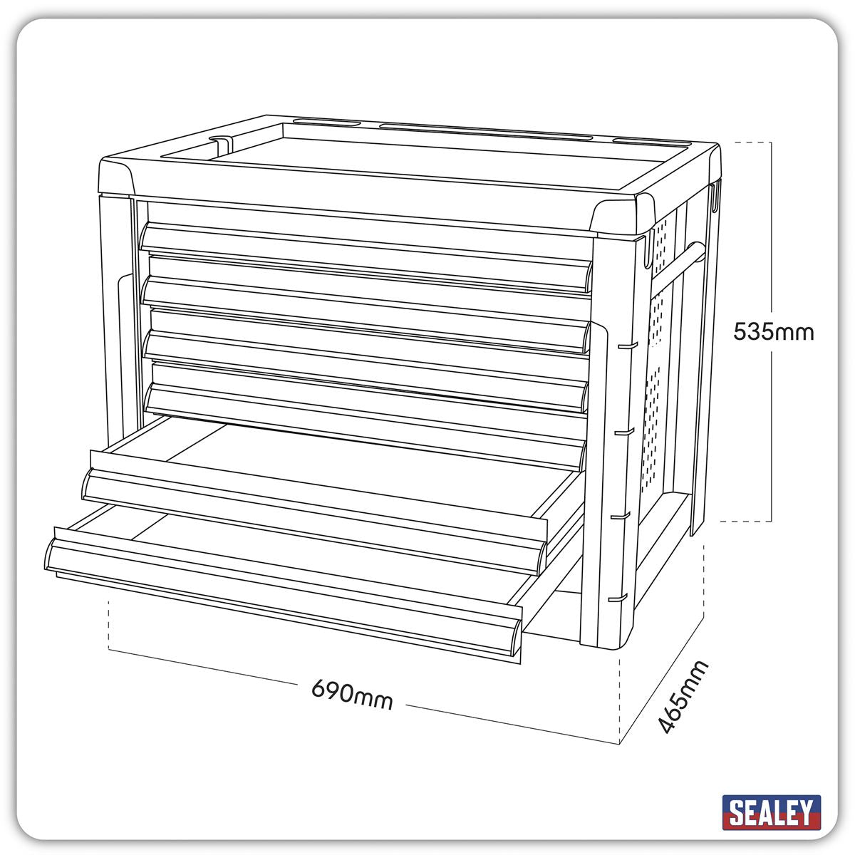 Sealey Topchest 6 Drawer with Ball-Bearing Slides AP2403