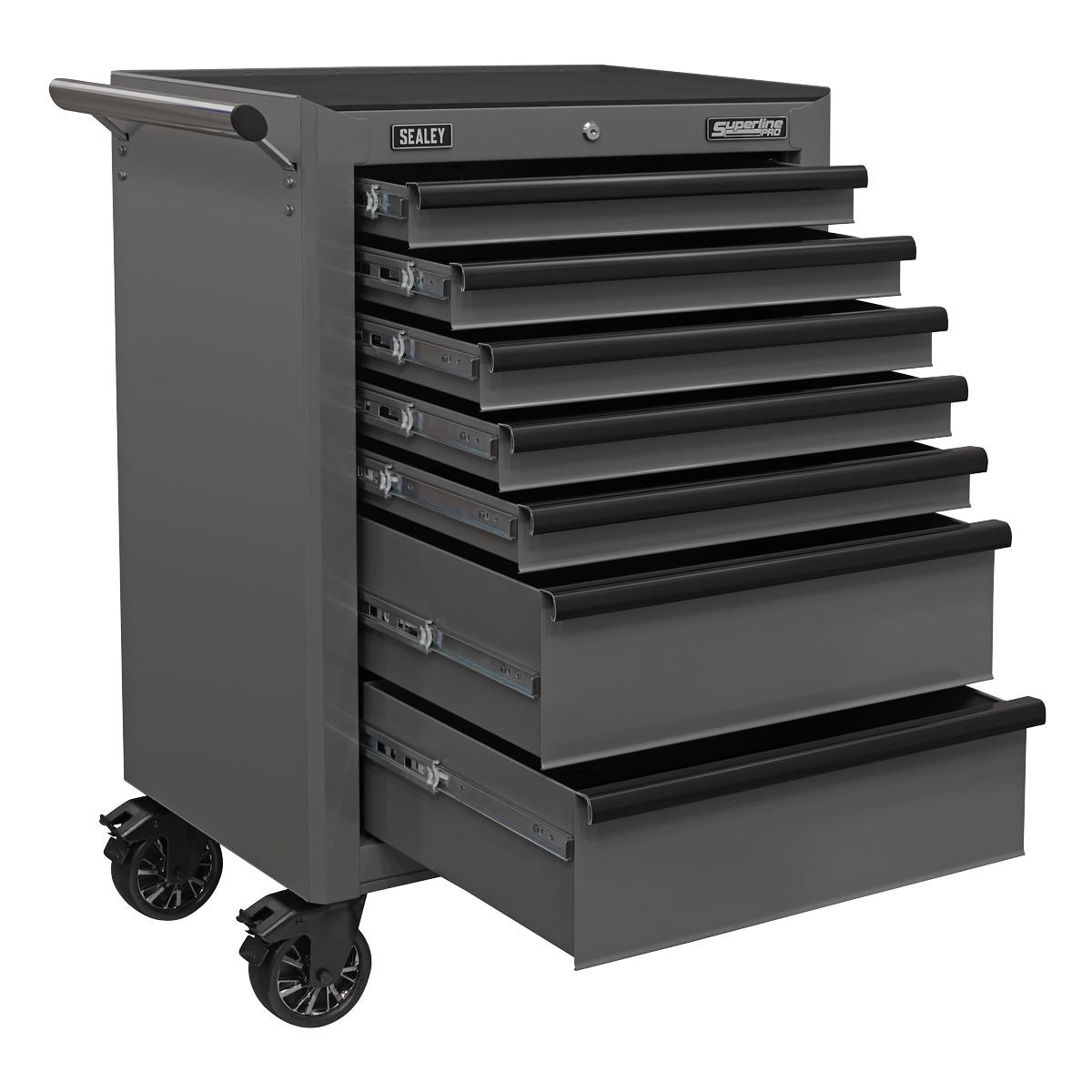 Sealey Grey Black Rollcab 7 Drawer Ball-Bearing Slides Inc liners AP26479TG
