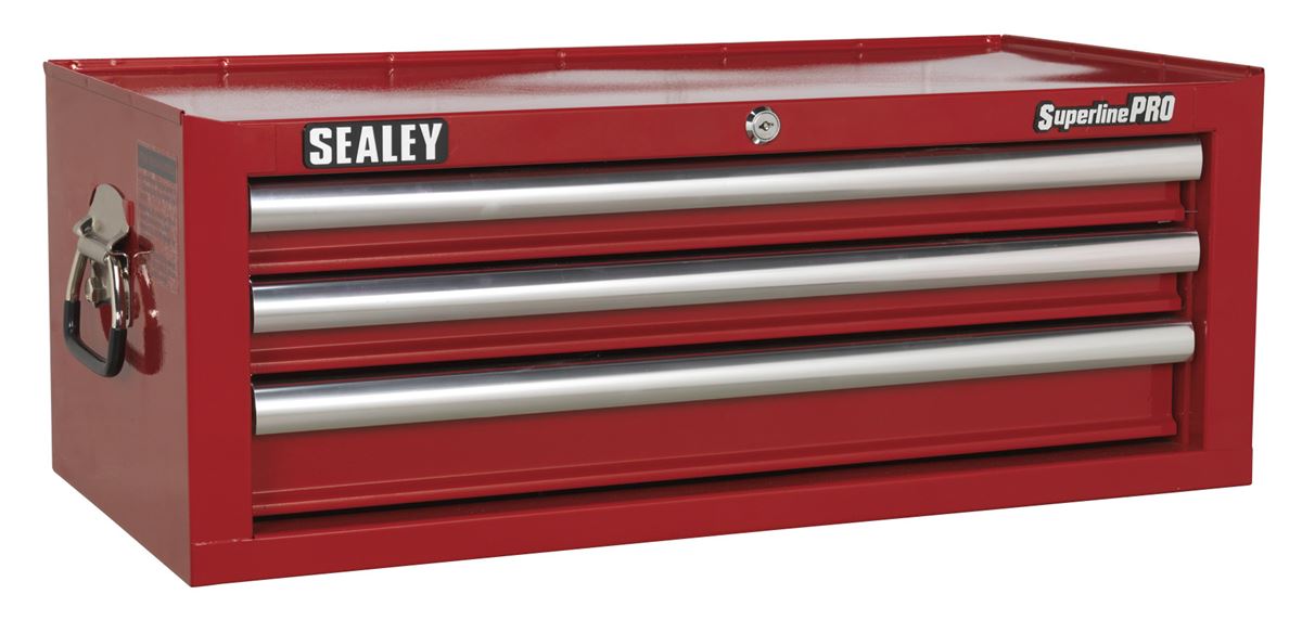 Sealey Mid-Box 3 Drawer with Ball-Bearing Slides - Red AP33339