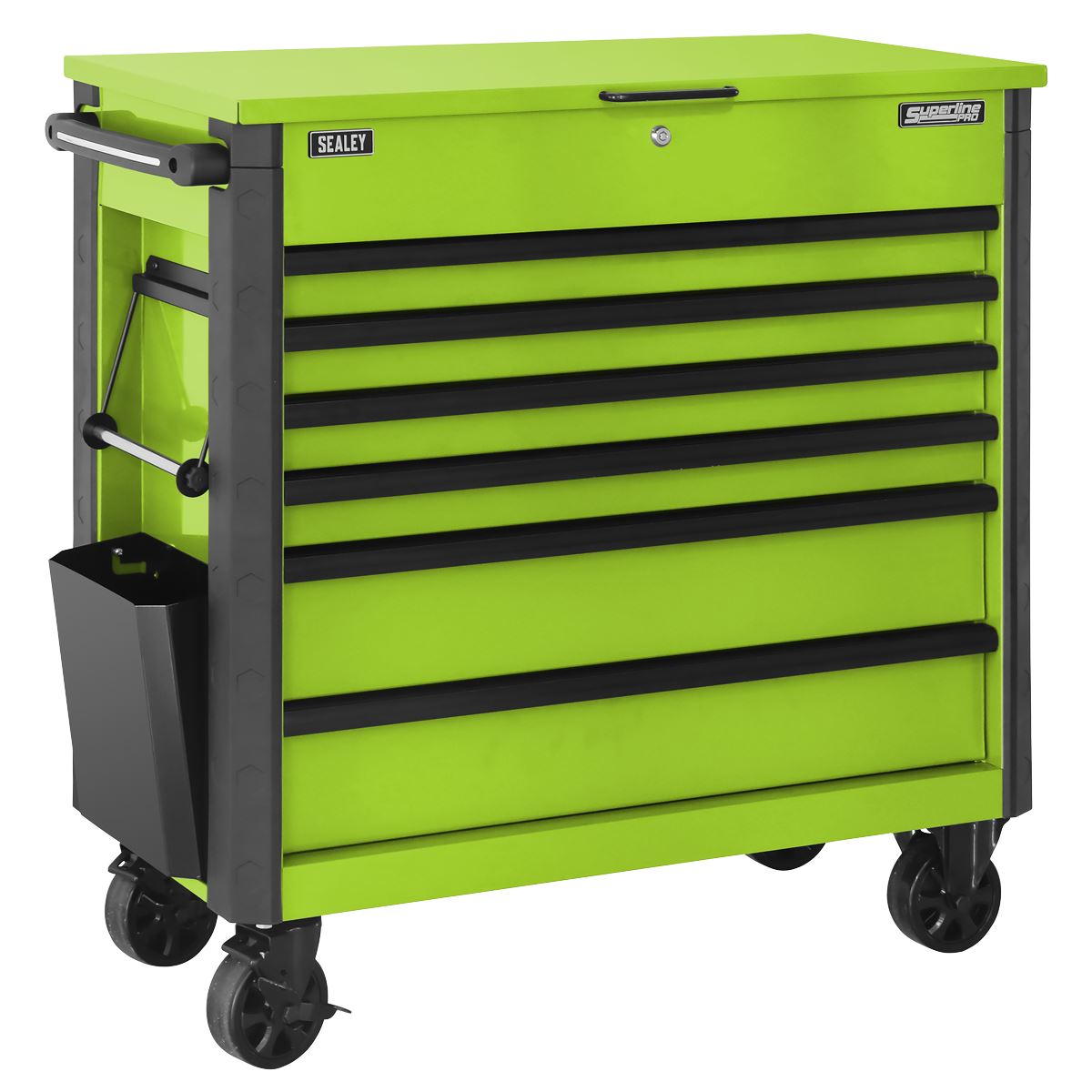 Sealey Green Tool Box Trolley 6 Drawer with Ball Bearing Slides AP366HV