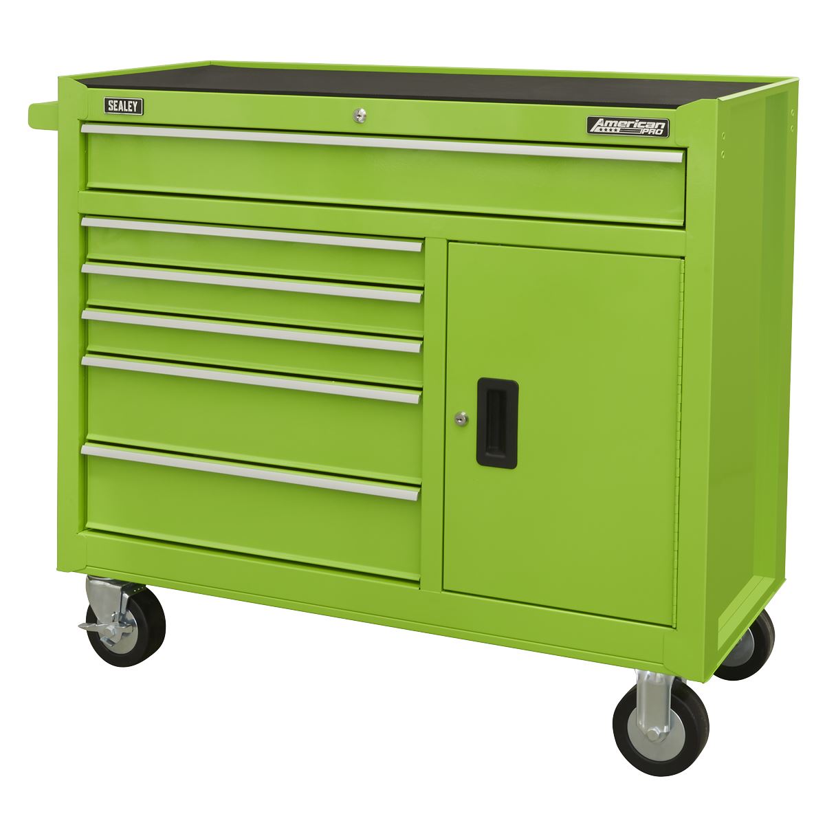 Sealey Green Rollcab 6 Drawer with Ball Bearing Slides Four Keys AP4106HV