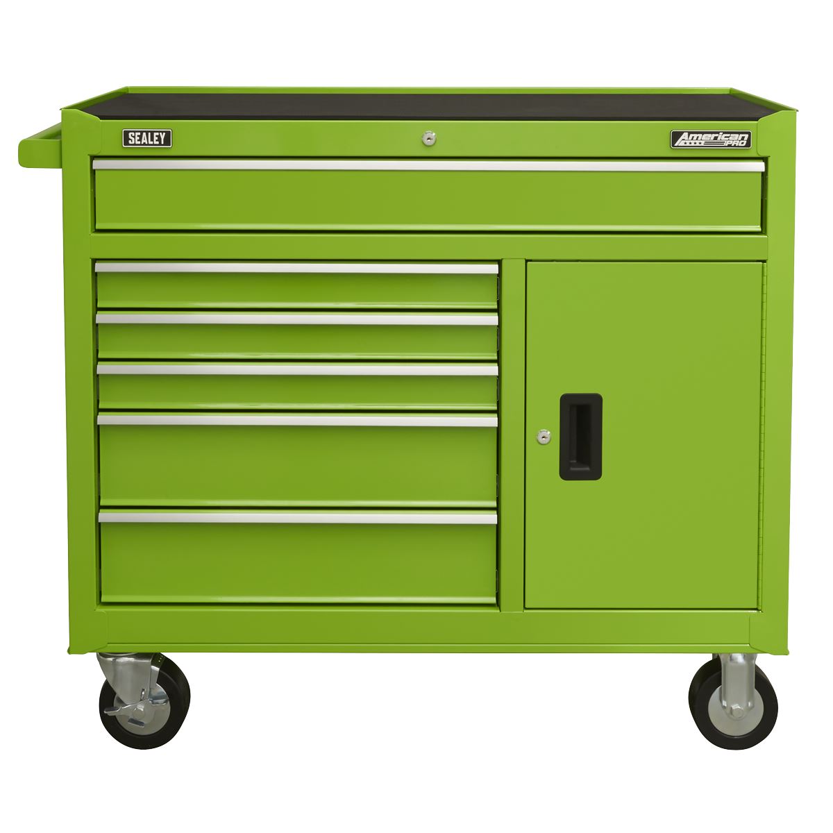 Sealey Green Rollcab 6 Drawer with Ball Bearing Slides Four Keys AP4106HV