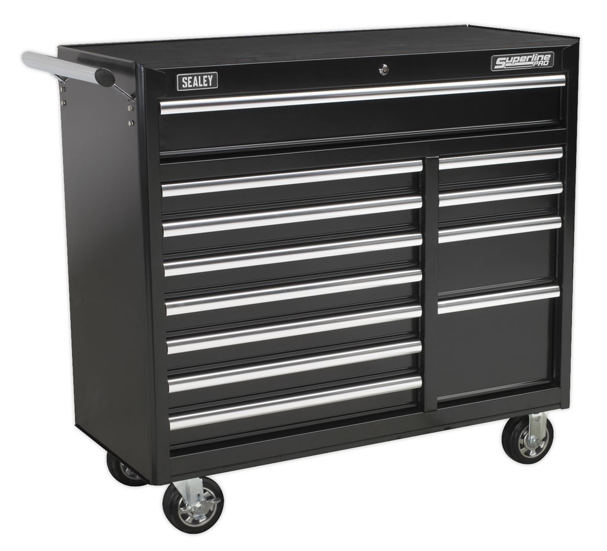 Sealey Rollcab 12 Drawer with Ball-Bearing Slides Heavy-Duty - Black AP41120B