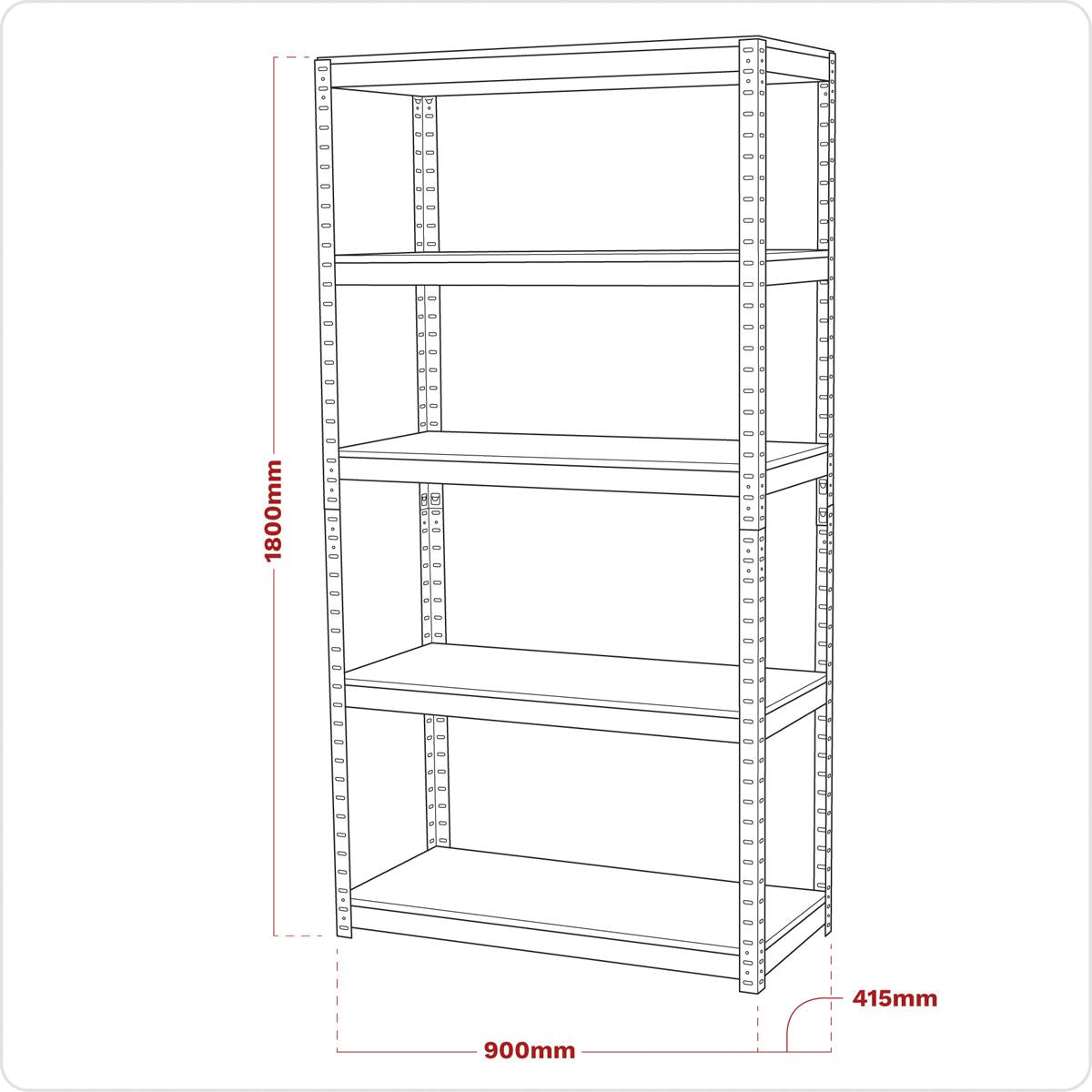 Sealey Racking Unit with 5 Shelves 500kg Capacity Per Level AP6500