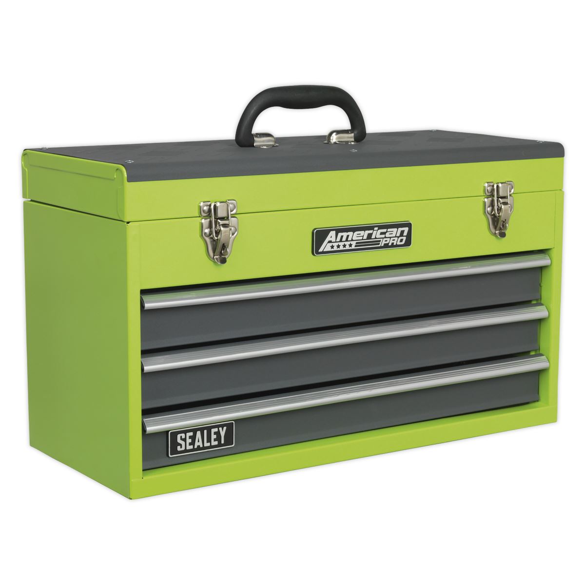 Sealey Tool Chest 3 Drawer Portable with Ball-Bearing Slides - Green/Grey AP9243BBHV