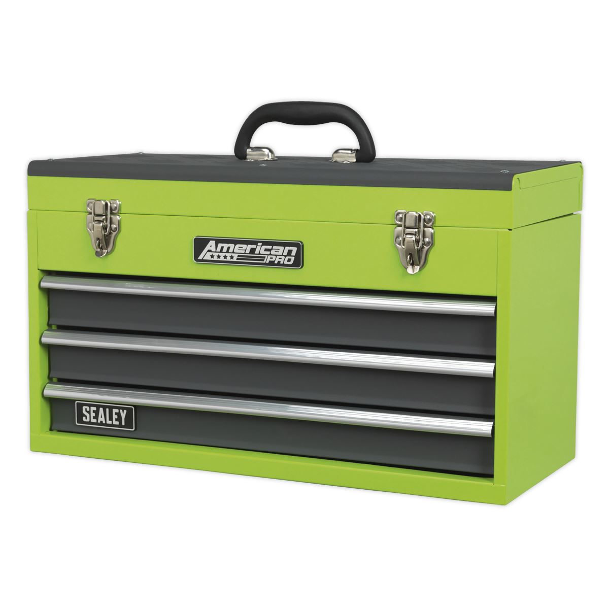 Sealey Tool Chest 3 Drawer Portable with Ball-Bearing Slides - Green/Grey AP9243BBHV