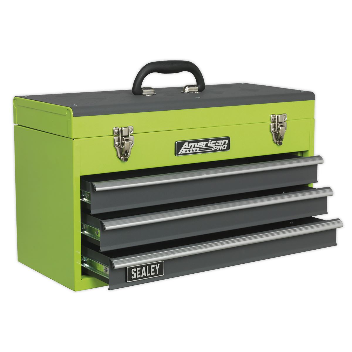 Sealey Tool Chest 3 Drawer Portable with Ball-Bearing Slides - Green/Grey AP9243BBHV