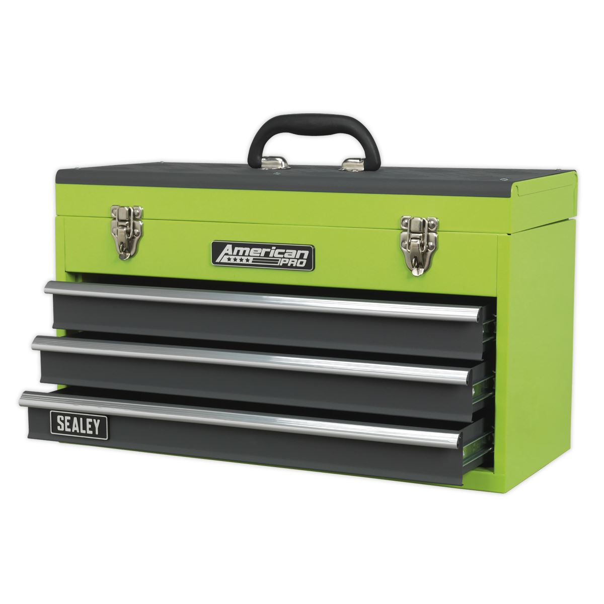 Sealey Tool Chest 3 Drawer Portable with Ball-Bearing Slides - Green/Grey AP9243BBHV