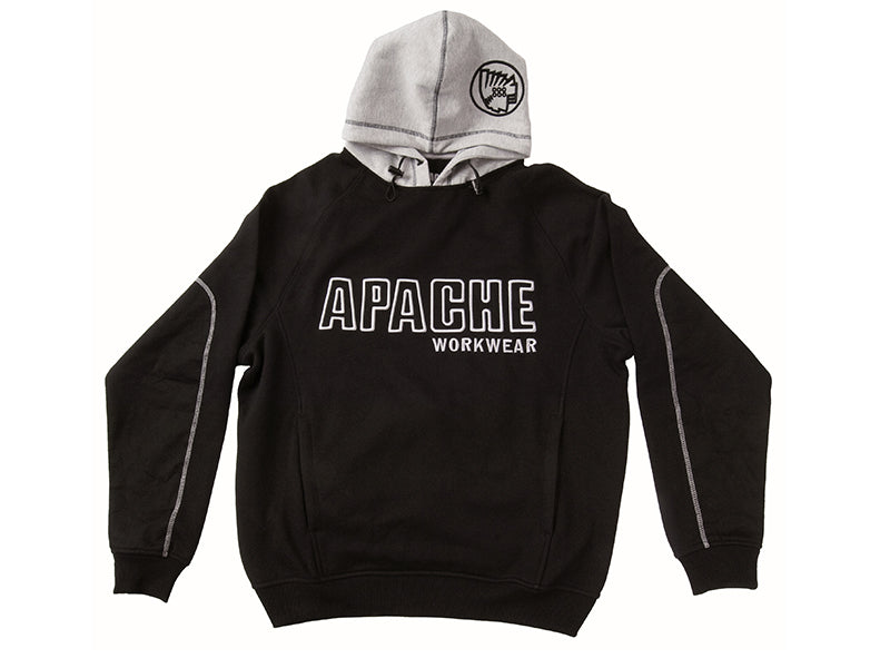 Apache Hooded Sweatshirt Black/Grey - XL (48in) APAHOODBGXL